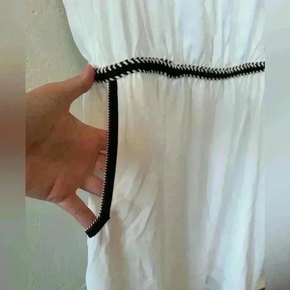 Maison Jules Crochet-Trim Fit & Flare White-Black Dress Women’s Size S NWT - Picture 3 of 12